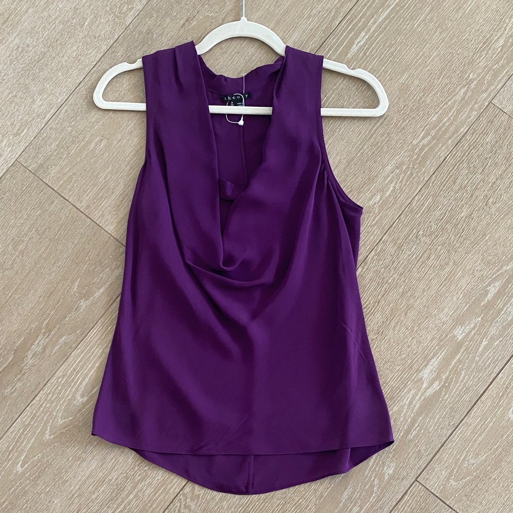 Elegant Purple Sleeveless Top, size P, New no tag, never worn